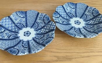 新品　美濃焼　染付　紺青花　花型深皿5枚　新生活　お祝い 楽天市場】花あお 紺青花 大皿 5枚セット 箱入 和食器 食器